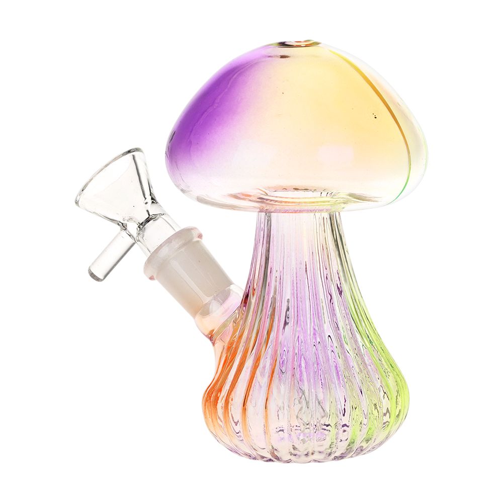 Electroplated Mushroom Glass Bubbler - 4.75"