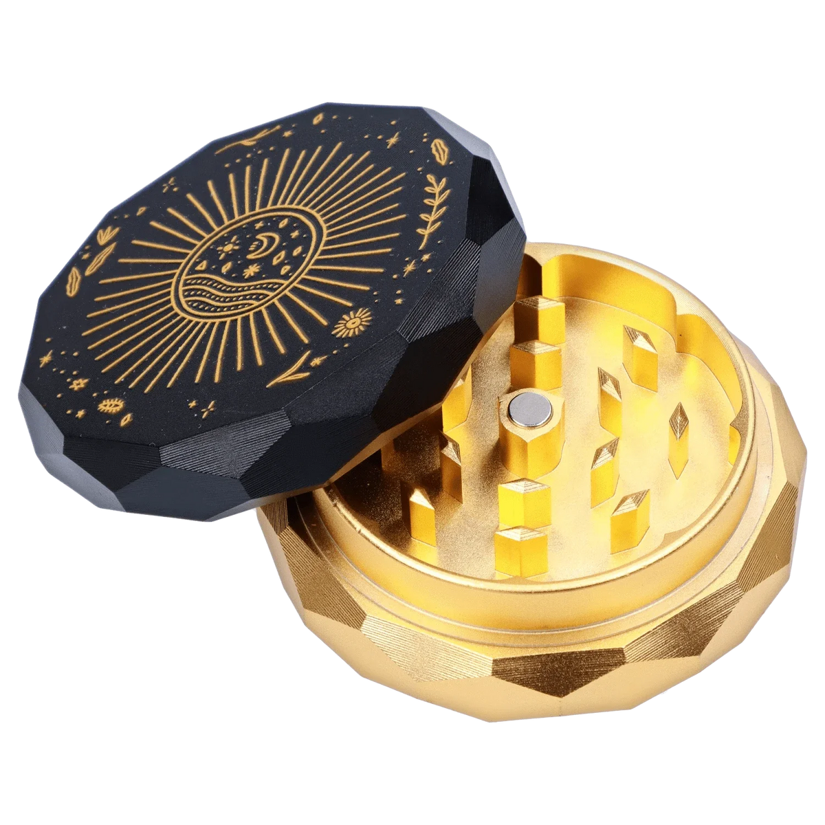 Astral Power Aluminum 2 stage Grinder Black and Gold