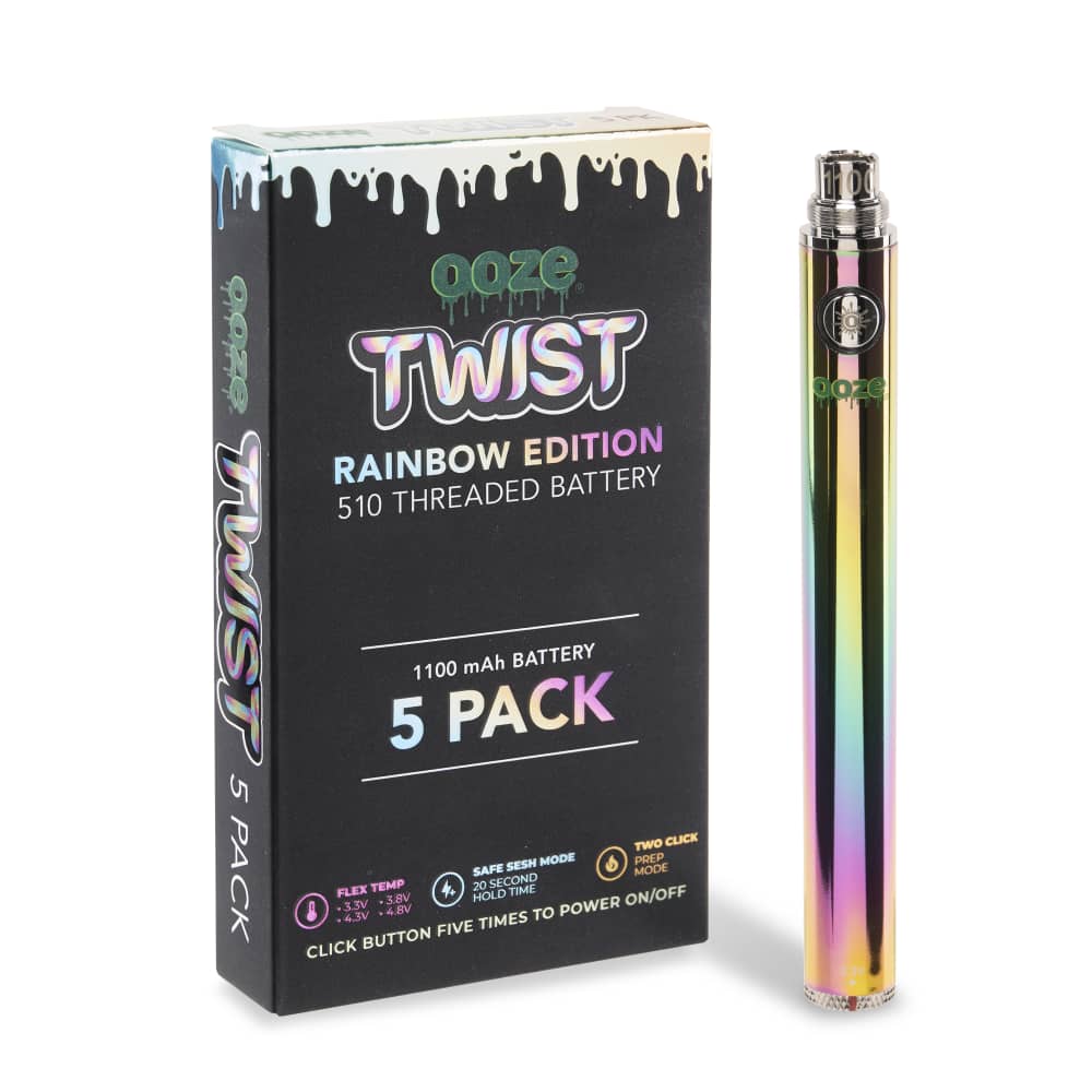 Ooze 1100 Twist Vape Pen Battery - 5 Pack | Adjustable Voltage - World of Bongs Ooze 1100 Twist Vape Pen Battery - 5 Pack | Adjustable Voltage - World of Bongs