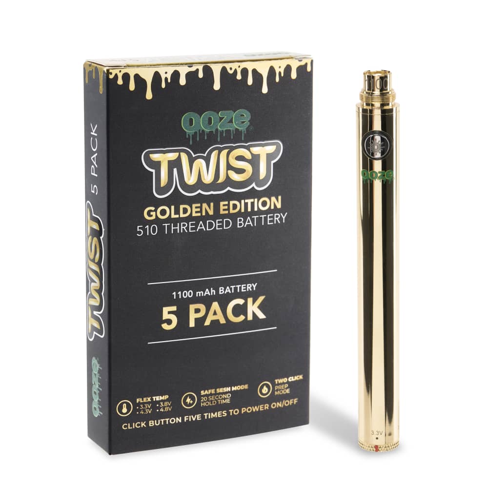 Ooze 1100 Twist Vape Pen Battery - 5 Pack | Adjustable Voltage - World of Bongs Ooze 1100 Twist Vape Pen Battery - 5 Pack | Adjustable Voltage - World of Bongs