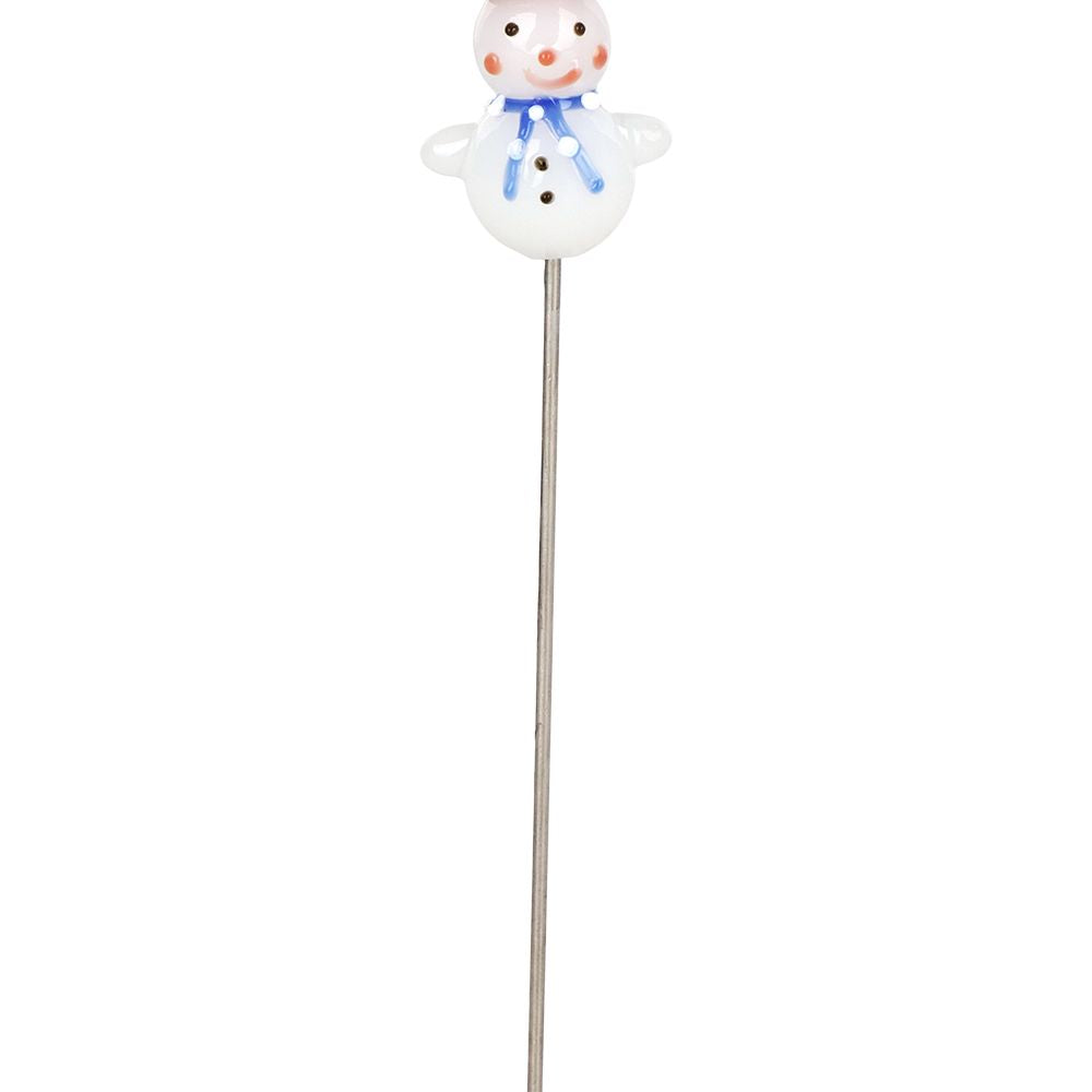 Decorative snowman poker on a white background
