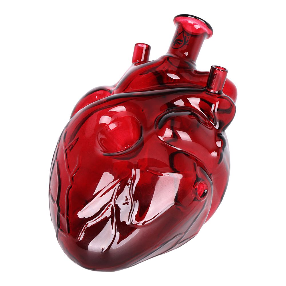 realistic heart glass hand pipe on a white background 