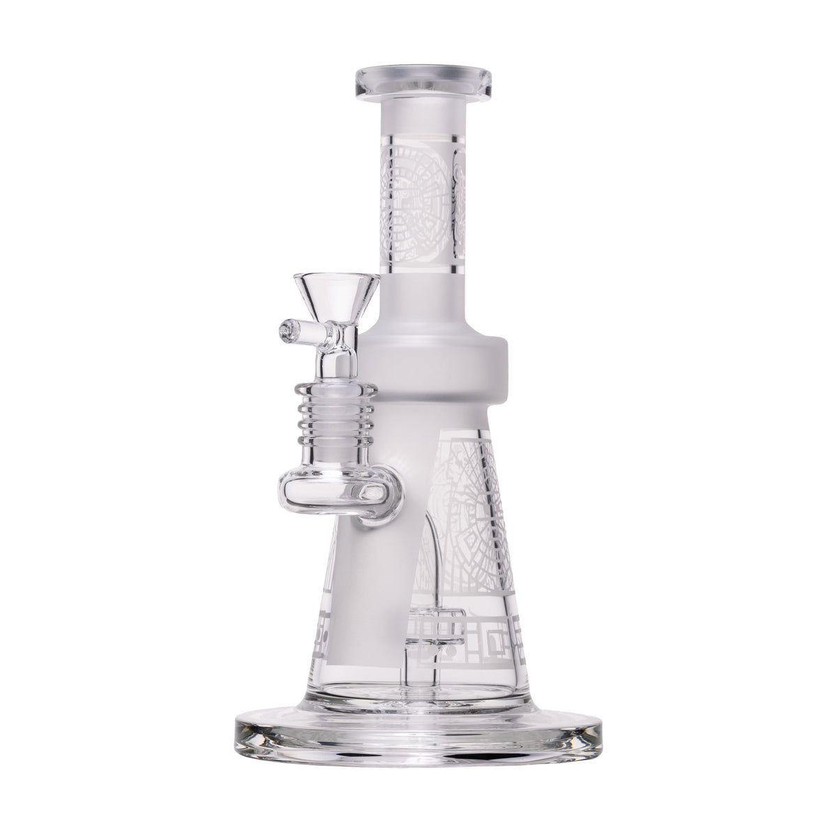 Aztec Sandblasted Glass Water Pipe