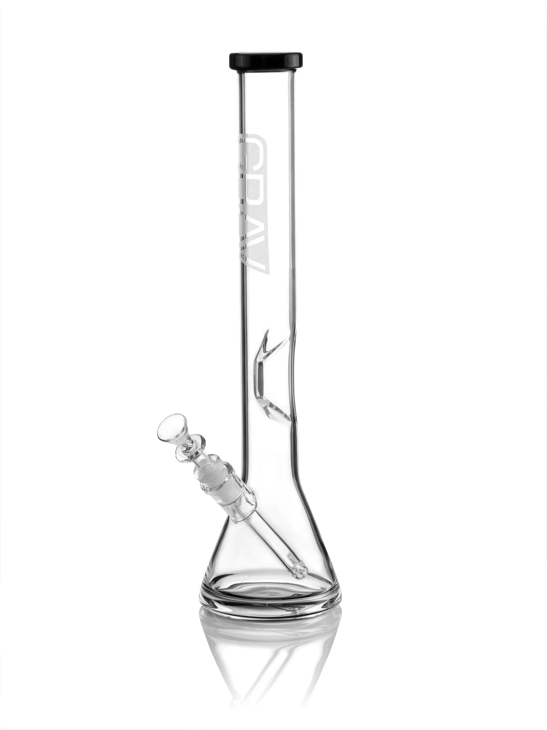 GRAV Small Wide Base Water Pipe In Smoke With Black Details