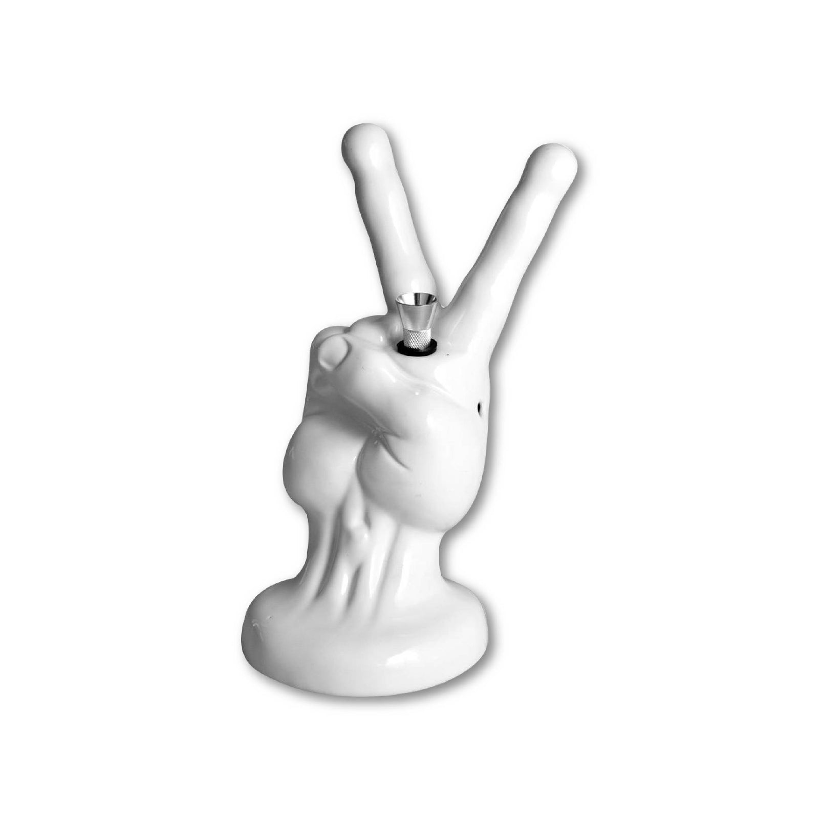 Peace Sign Hand Ceramic Water Pipe WorldofBongs