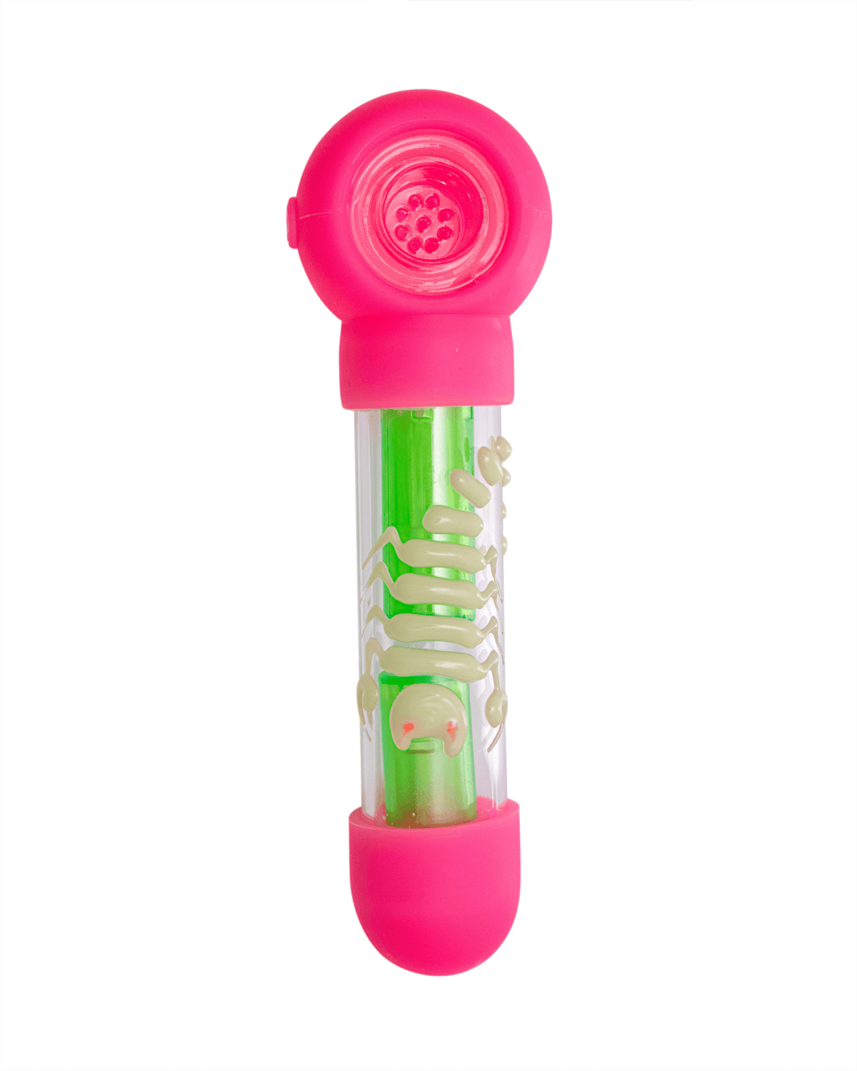5.5&#39;&#39; Pink Silicone &amp; Acrylic Scorpion Spoon Pipe - Glows in the Dark