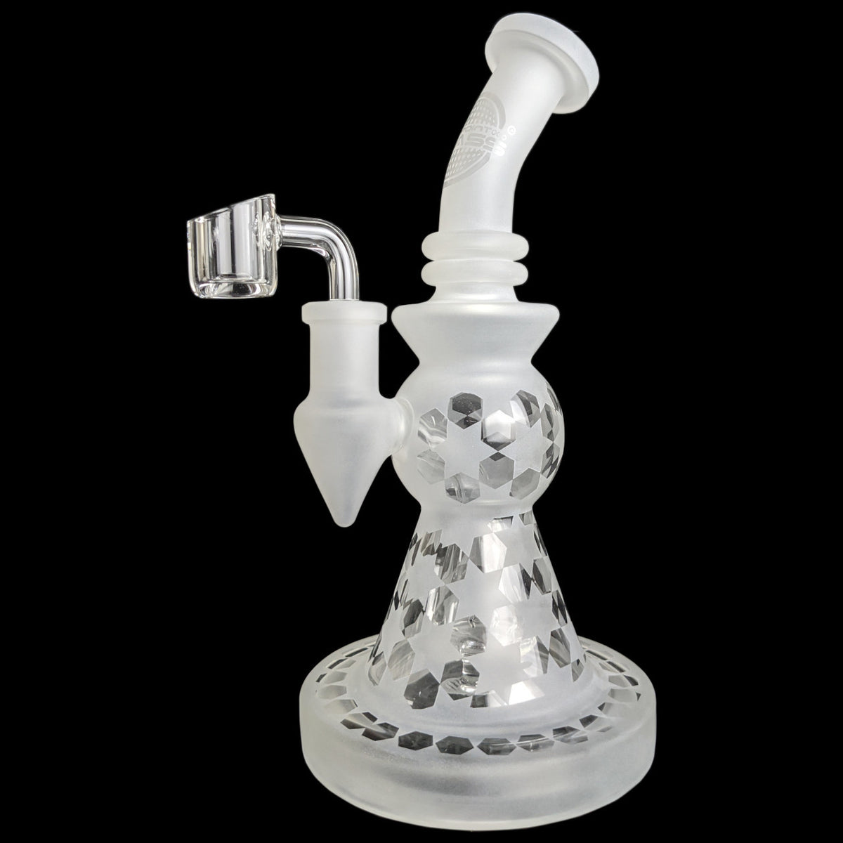 9&quot; Frosted “Starlight” Cone Showerhead Perc Dab Rig On Point Glass