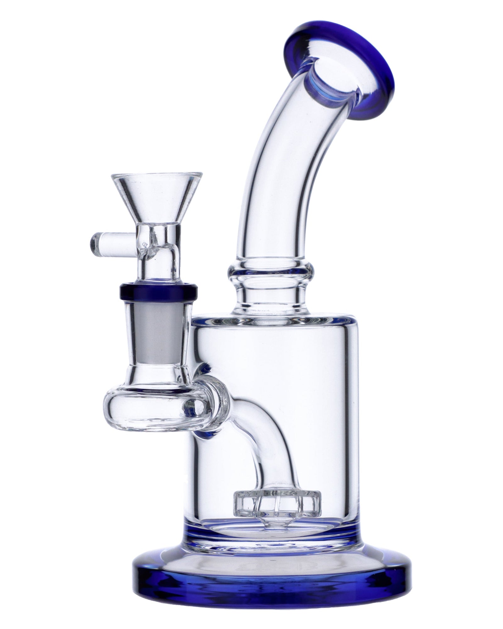6” Bent Neck Matrix Perc Water Pipe - Blue Valiant