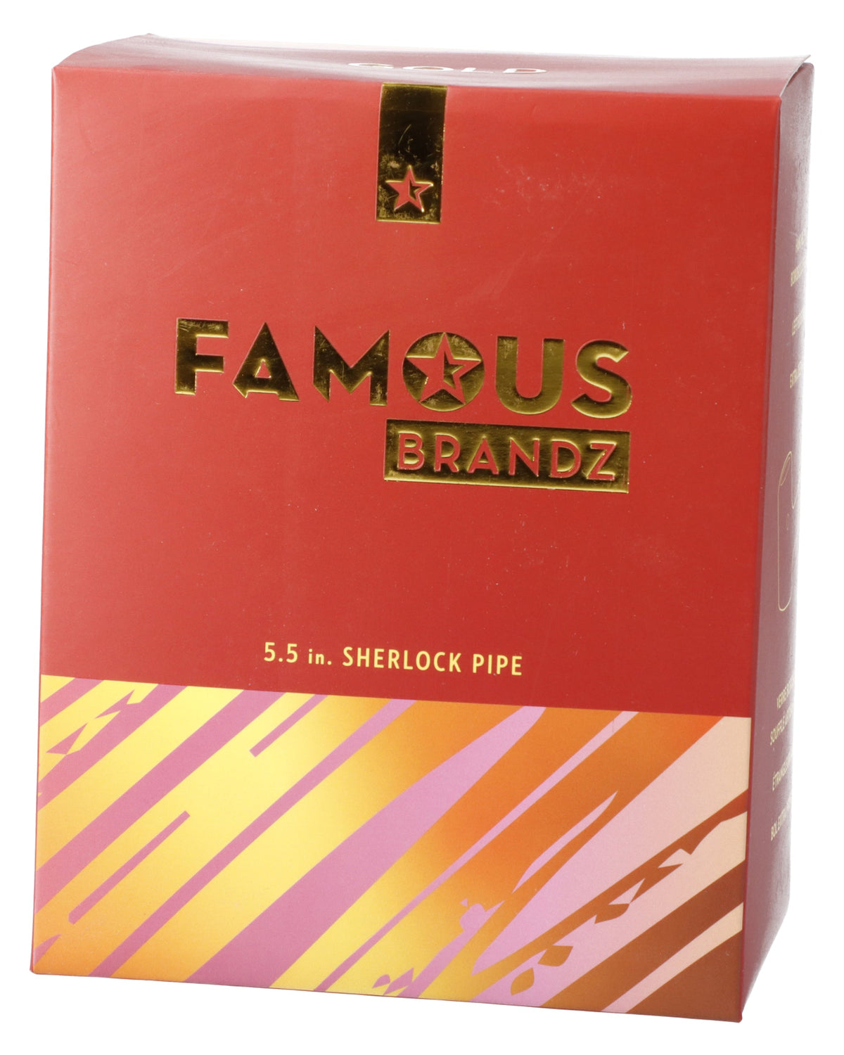 5” Famous X-Gold Fumed Large Sherlock Pipe Famous Brandz