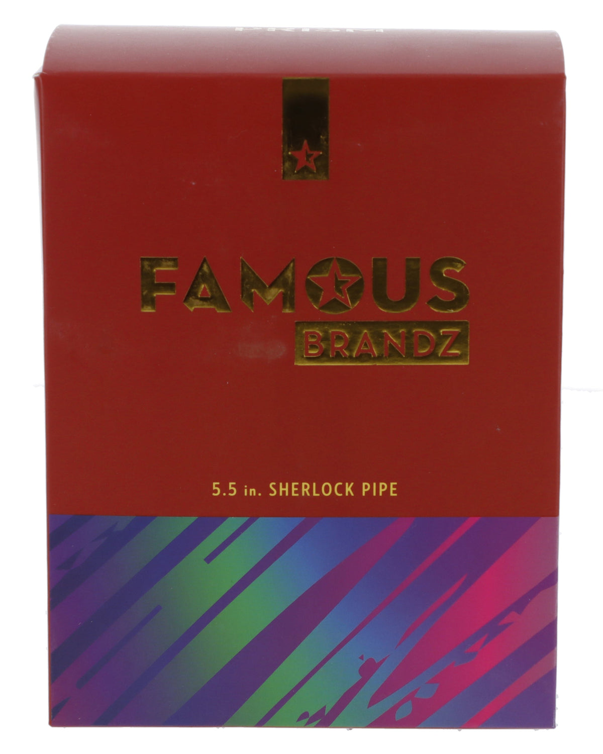 Famous X-Prism Fumed Large Sherlock Pipe-Rainbow-5in. Famous Brandz