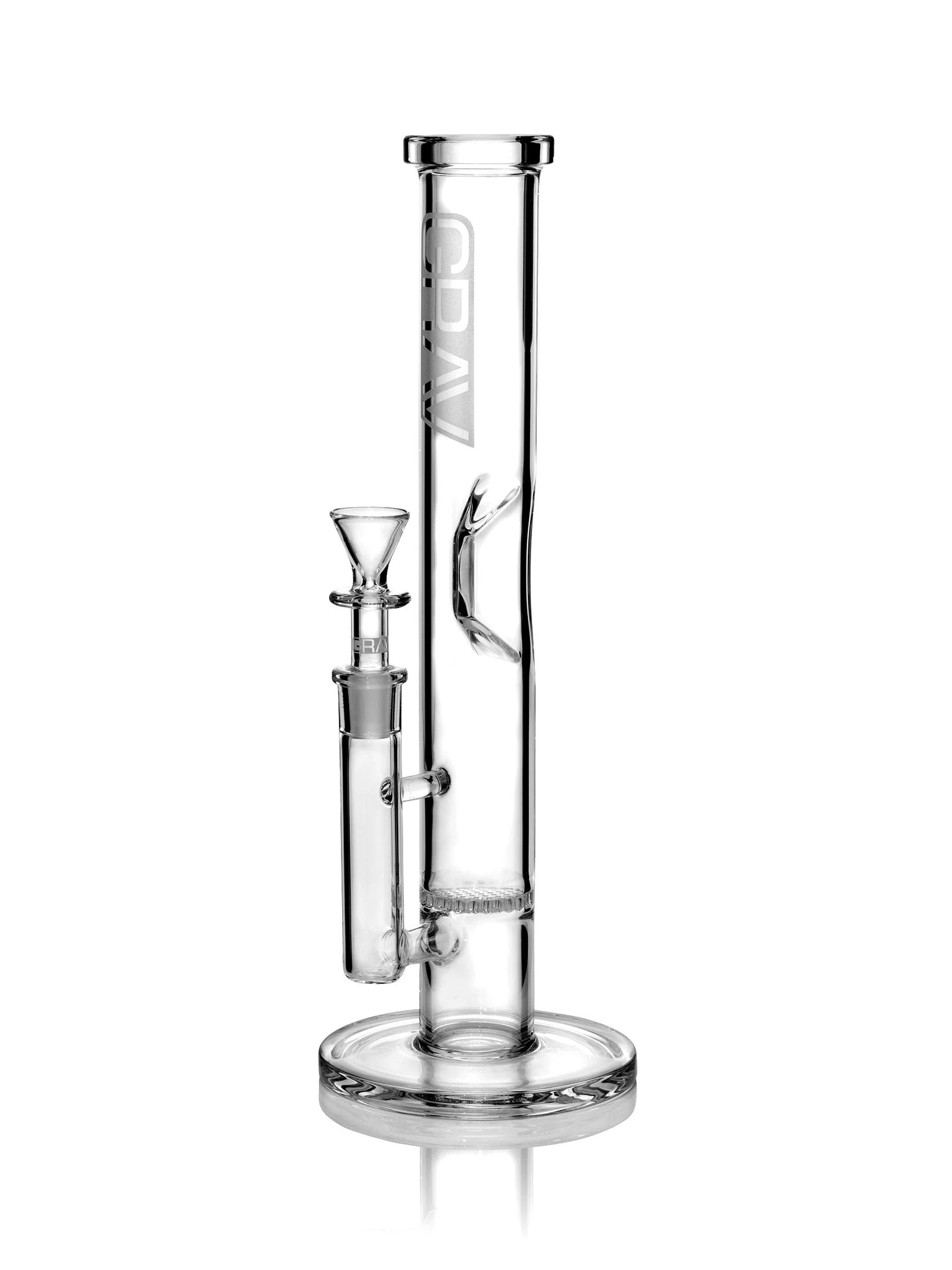 GRAV Small Wide Base Water Pipe In Smoke With Black Details