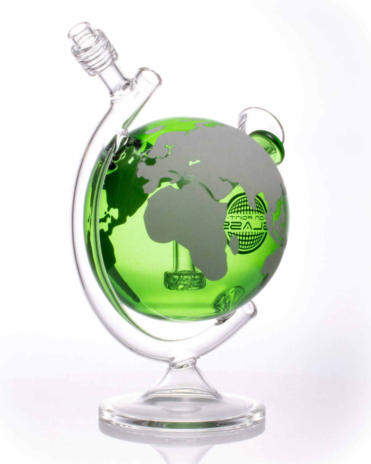 8&quot; World Globe Bong - Glow In The Dark On Point Glass
