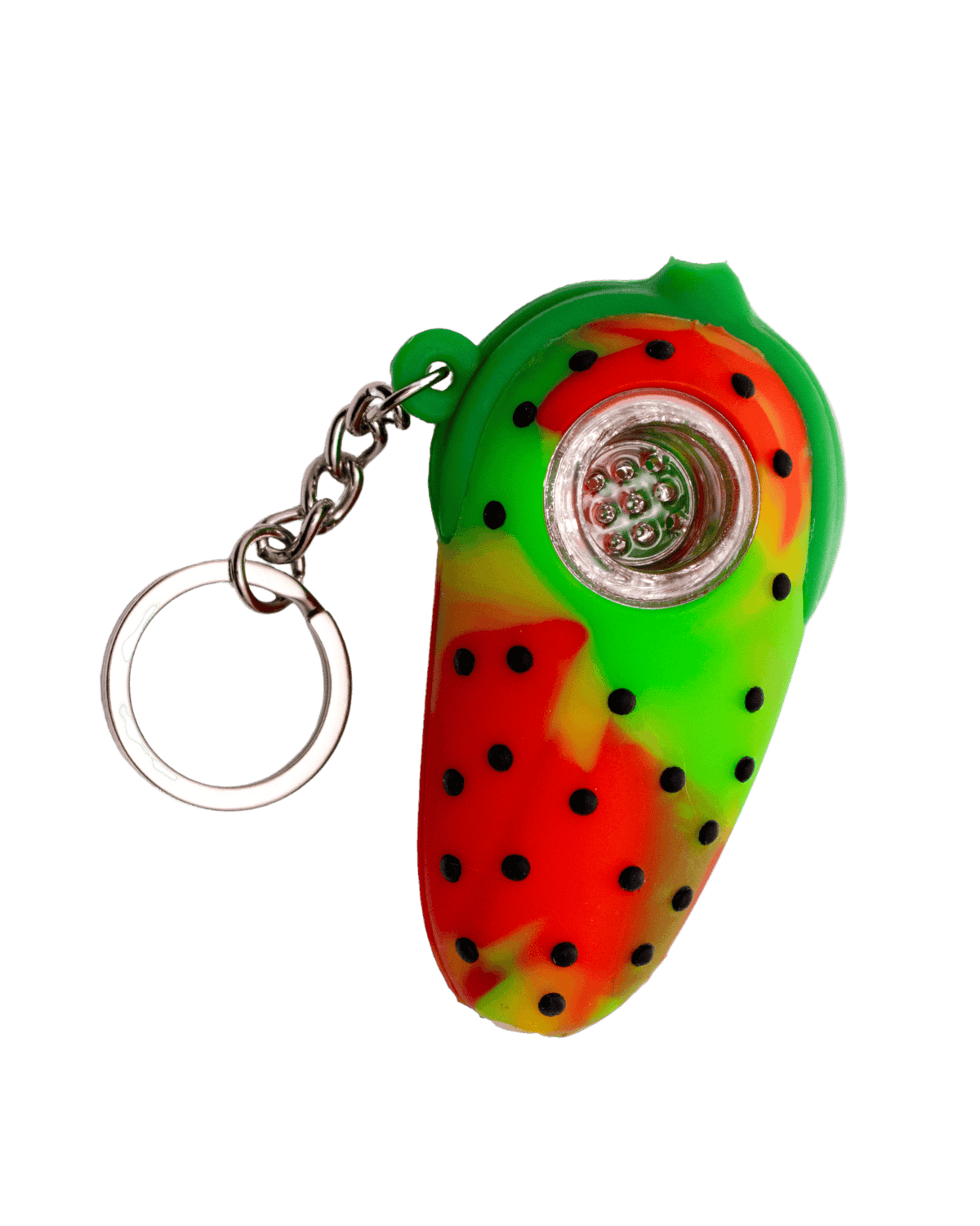 Silicone Strawberry Keychain Hand Pipe WorldofBongs