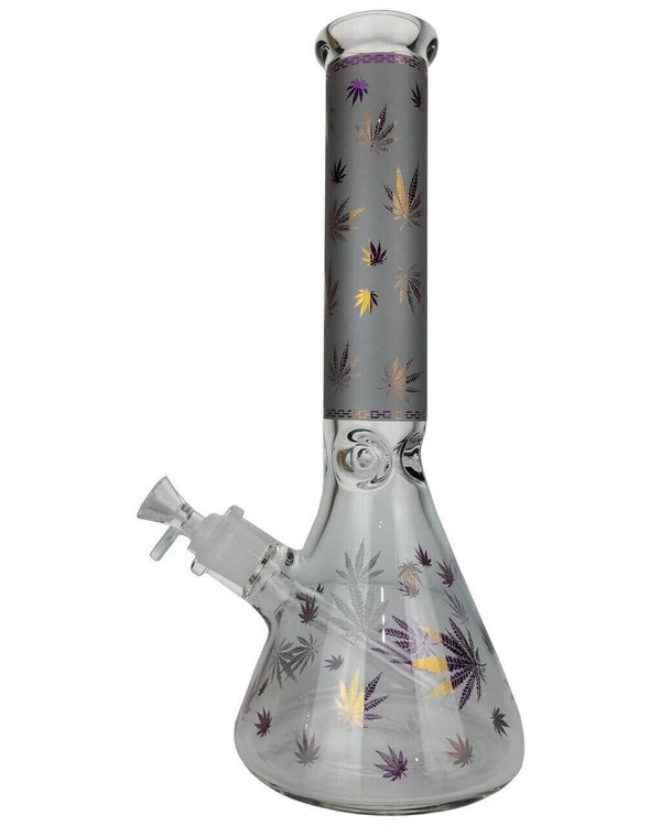 13.5'' Leaf Decal Beaker Bong - World of Bongs