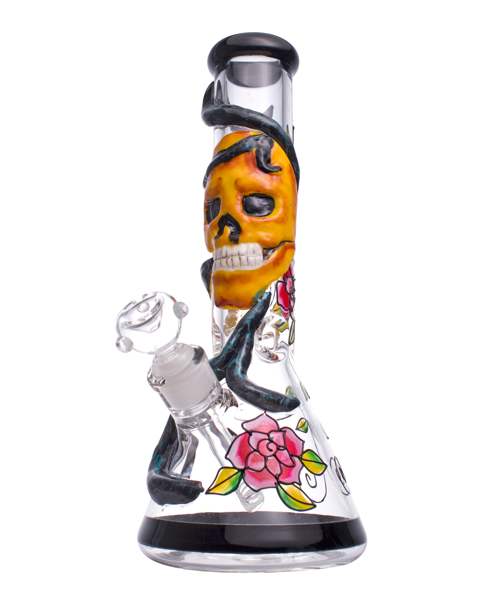 14” Skull n' Roses Beaker Bong WorldofBongs