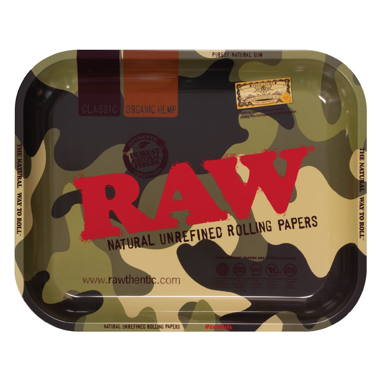 Large Metal Rolling Tray Camo RAW