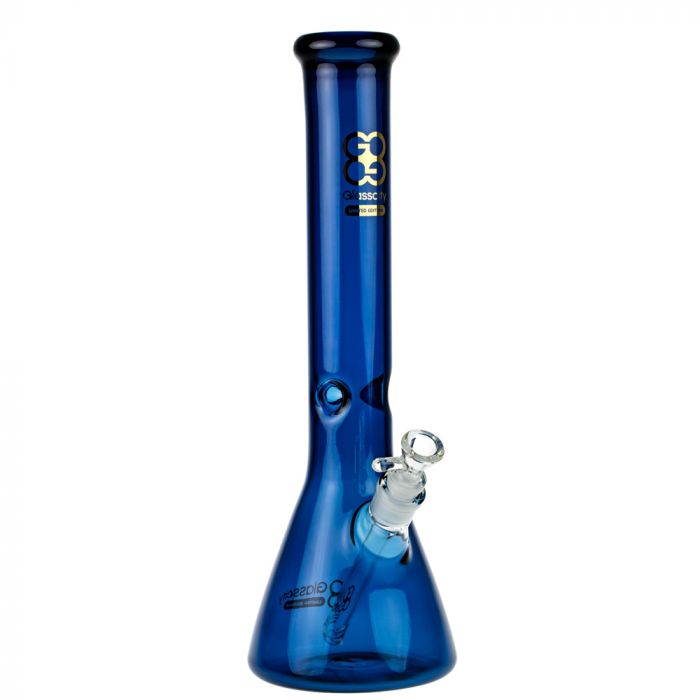 15” Limited Edition Beaker Ice Bong - Cobalt Blue - World of Bongs