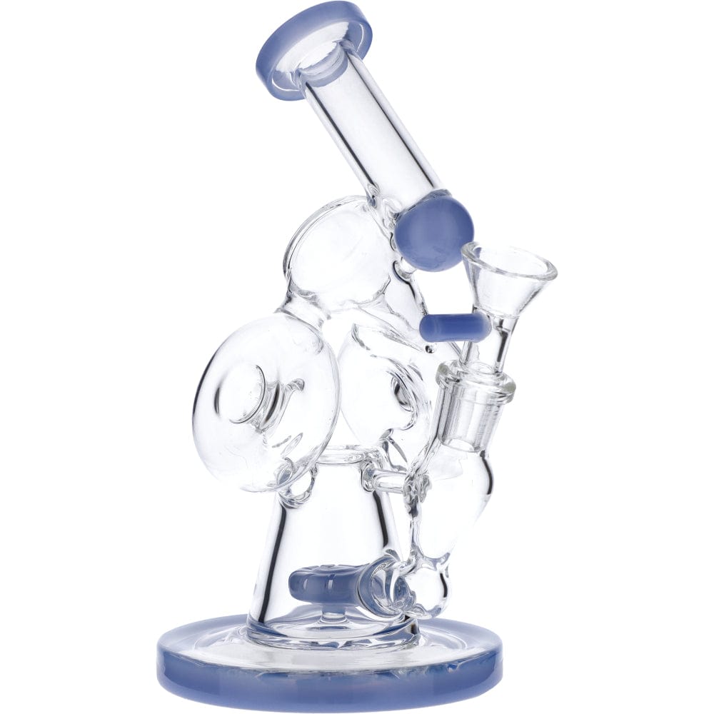 7&quot; Hourglass Base Water Pipe - Milky Blue Valiant