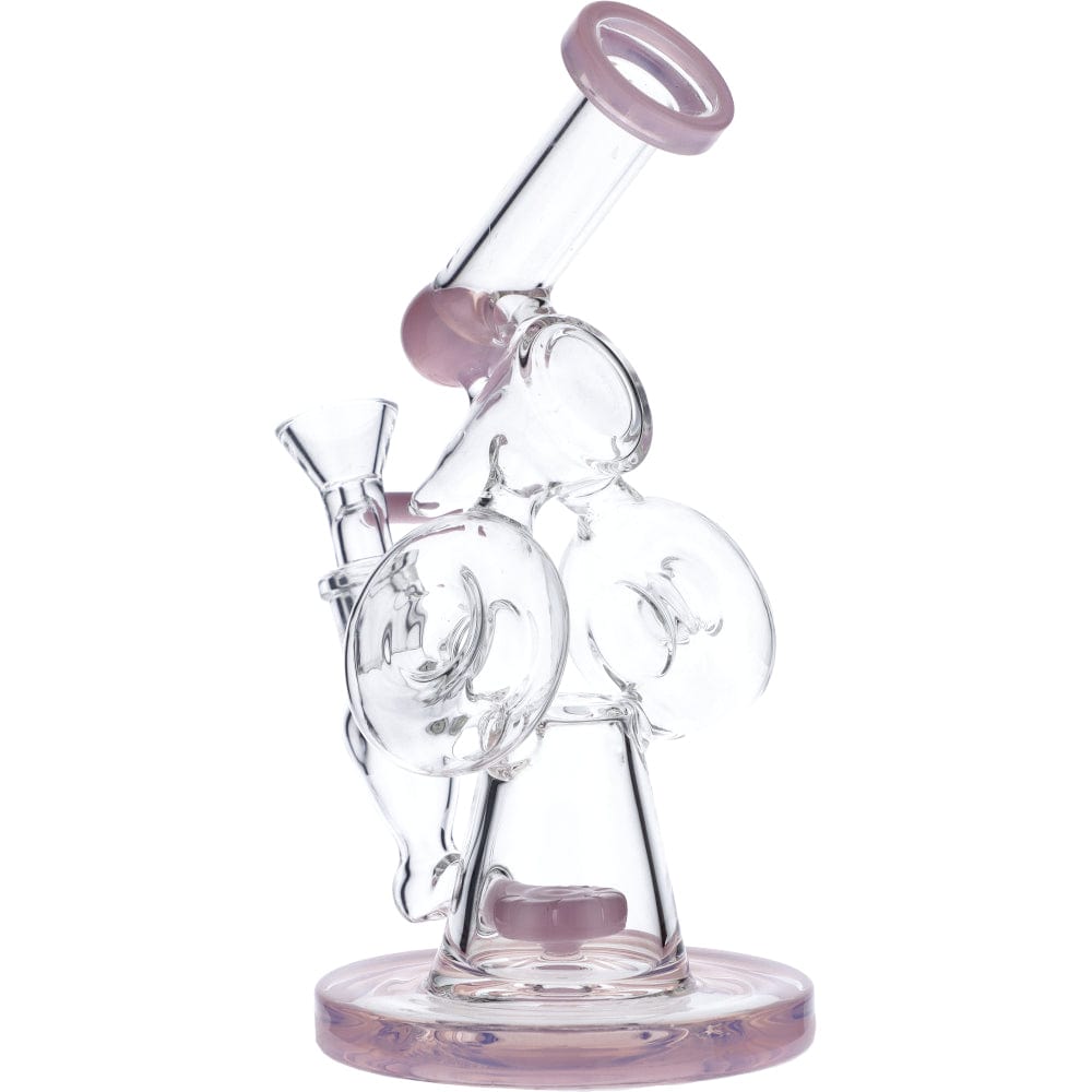 7&quot; Hourglass Base Water Pipe - Milky Pink Valiant