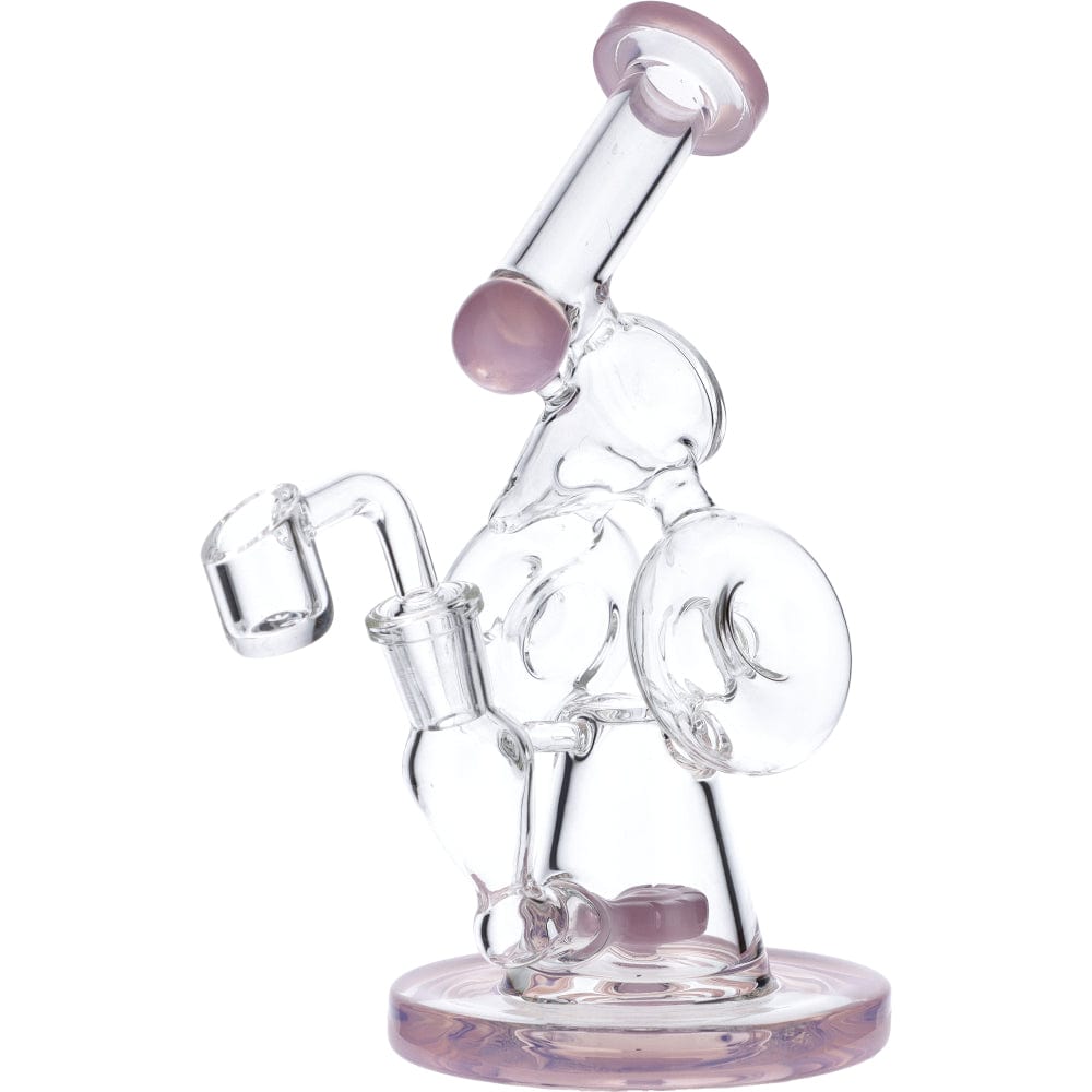 7&quot; Hourglass Base Water Pipe - Milky Pink Valiant