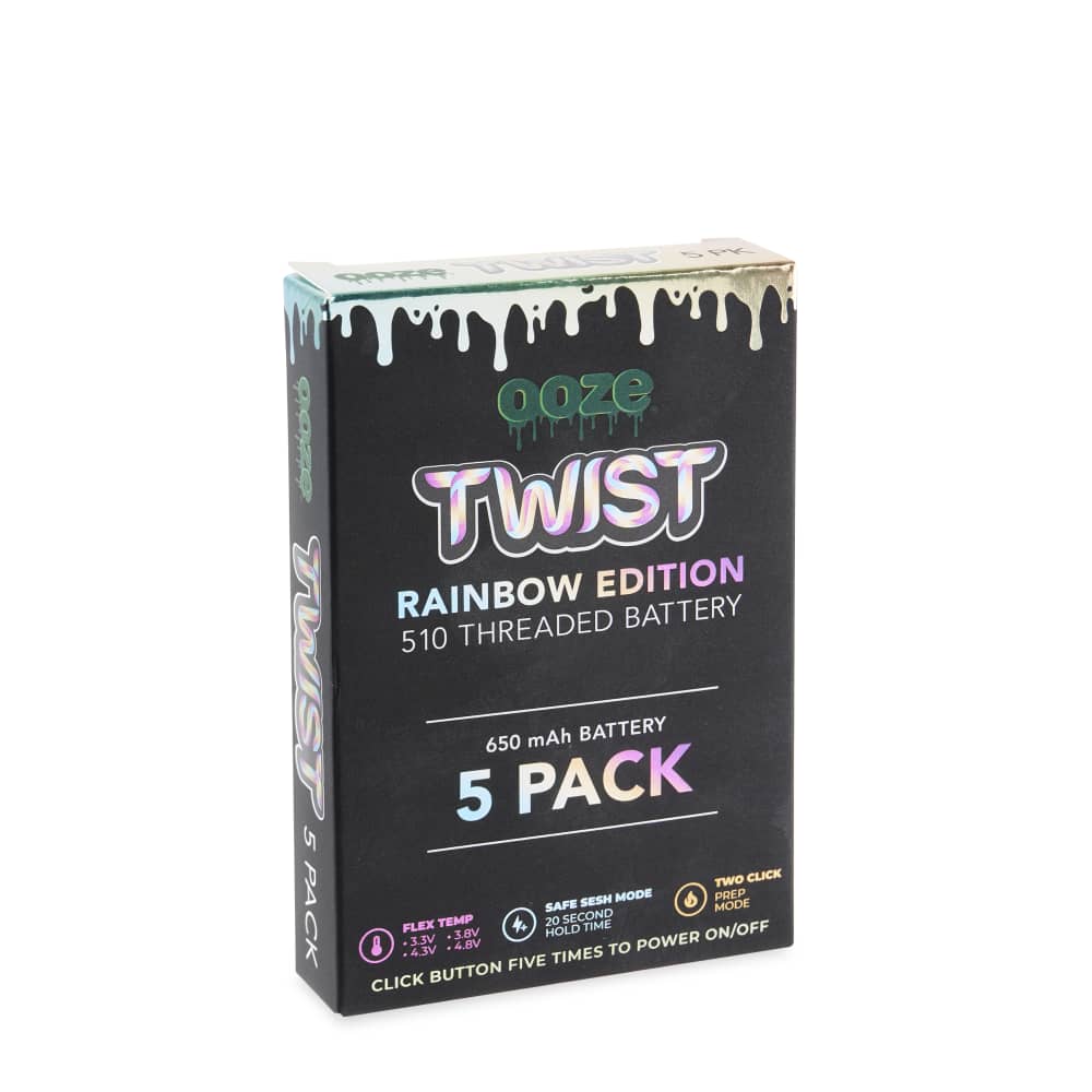 Ooze Twist 650 mAh Vape Battery | 5 Pack - World of Bongs Ooze Twist 650 mAh Vape Battery | 5 Pack - World of Bongs