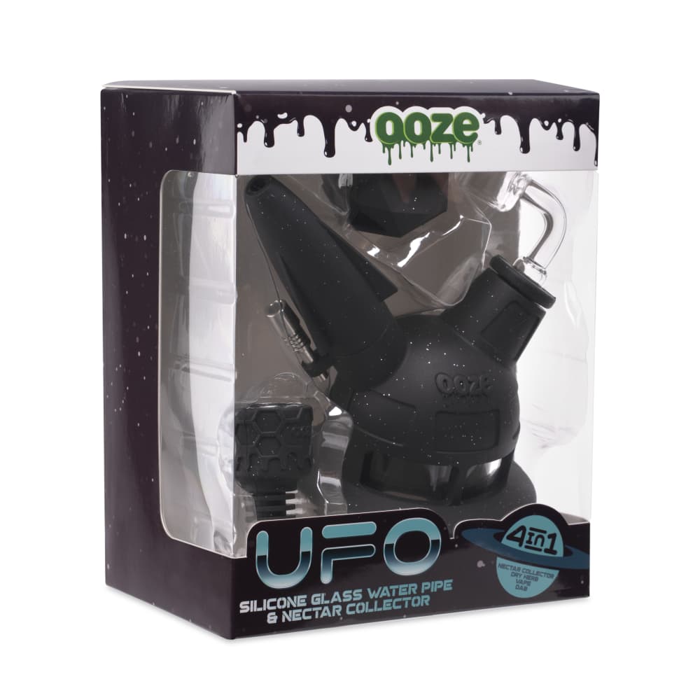 Ooze UFO Silicone Bong & Dab Rig - Shimmer Black