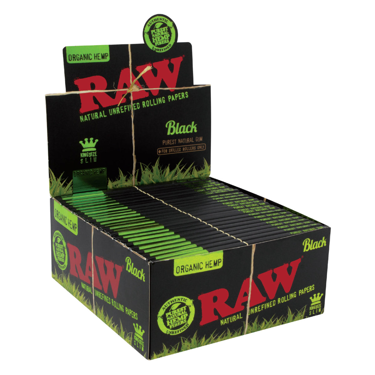 RAW® Organic Hemp Black Rolling Papers King Size Slim (32 ct) RAW