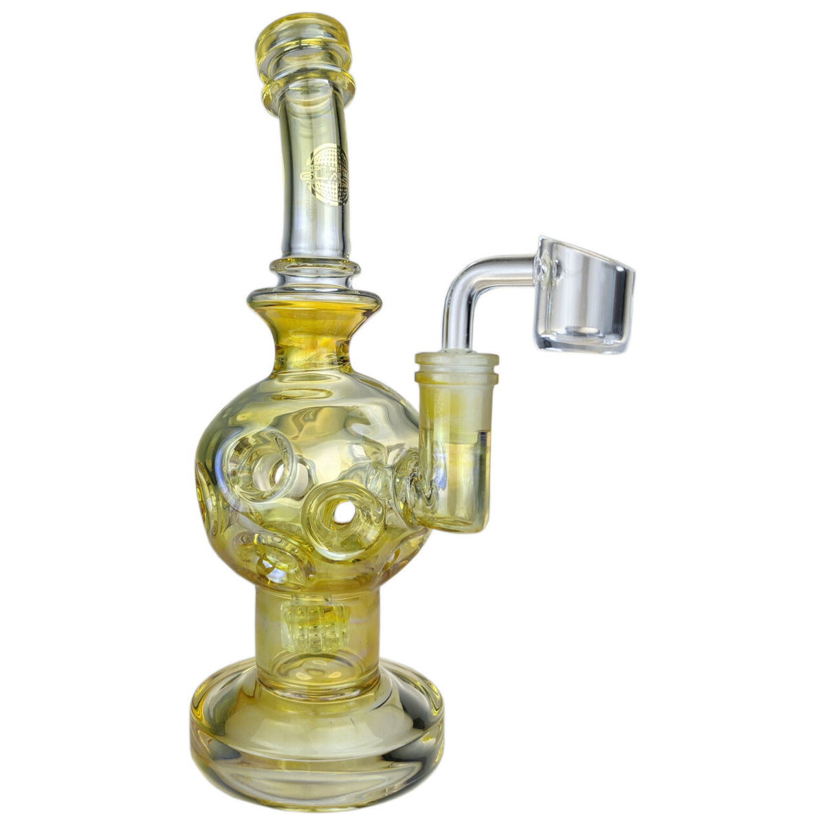 9&quot; Gold Fumed Fabb Egg Matrix Perc Dab Rig On Point Glass