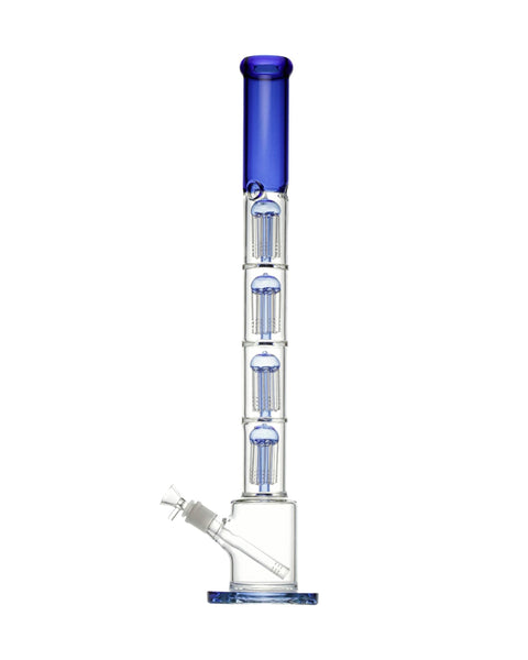 SMALL QUADRUPLE PERCOLATOR BONG/ BLUE - Haze Emporium