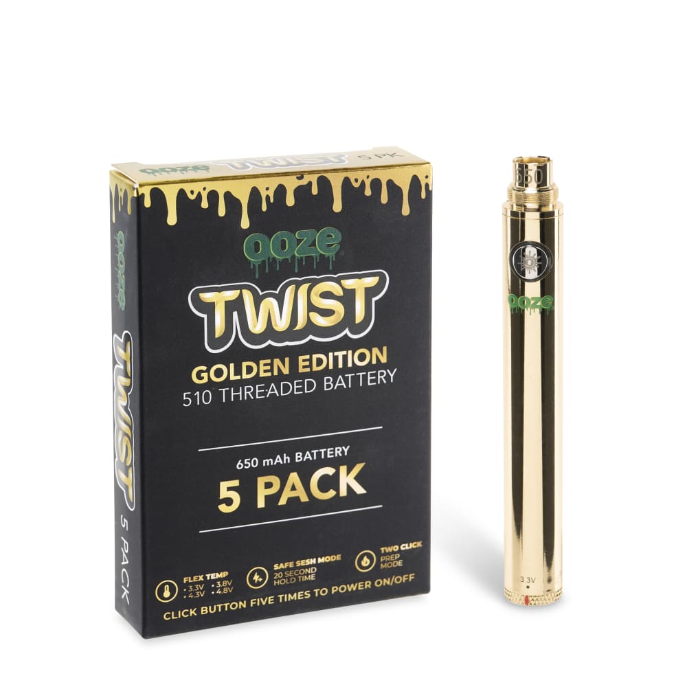 Ooze Twist 650 mAh Vape Battery | 5 Pack - World of Bongs Ooze Twist 650 mAh Vape Battery | 5 Pack - World of Bongs